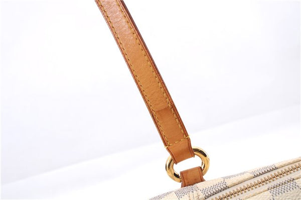 Authentic Louis Vuitton Damier Azur Totally PM Tote Bag White N41280 LV 4386E