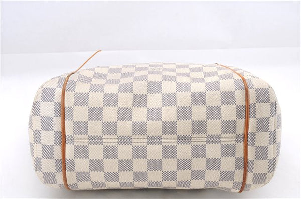 Authentic Louis Vuitton Damier Azur Totally PM Tote Bag White N41280 LV 4386E