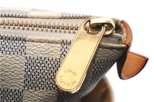 Authentic Louis Vuitton Damier Azur Totally PM Tote Bag White N41280 LV 4386E