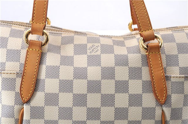 Authentic Louis Vuitton Damier Azur Totally PM Tote Bag White N41280 LV 4386E