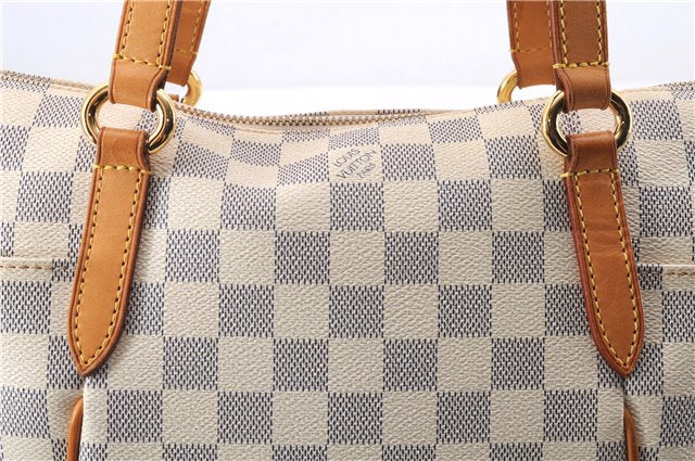 Authentic Louis Vuitton Damier Azur Totally PM Tote Bag White N41280 LV 4386E