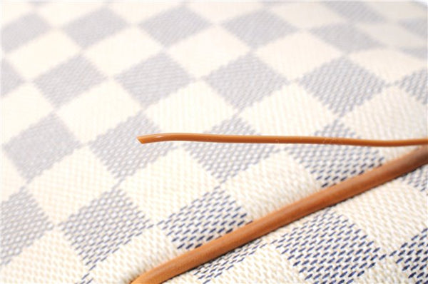 Authentic Louis Vuitton Damier Azur Totally PM Tote Bag White N41280 LV 4386E