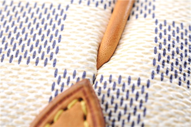 Authentic Louis Vuitton Damier Azur Totally PM Tote Bag White N41280 LV 4386E