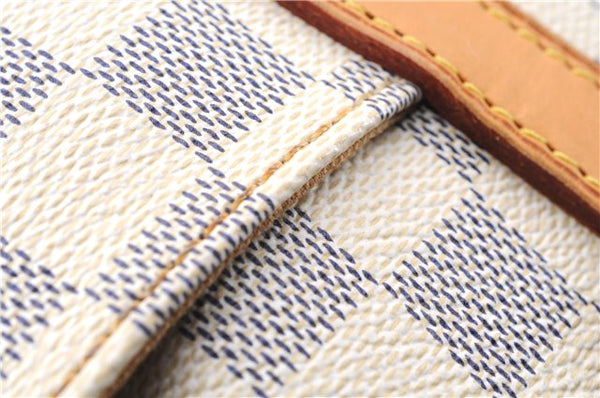 Authentic Louis Vuitton Damier Azur Totally PM Tote Bag White N41280 LV 4386E