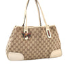 Auth GUCCI Web Sherry Line Princy Tote Bag GG Canvas Leather 163805 Brown 4386F