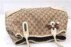 Auth GUCCI Web Sherry Line Princy Tote Bag GG Canvas Leather 163805 Brown 4386F