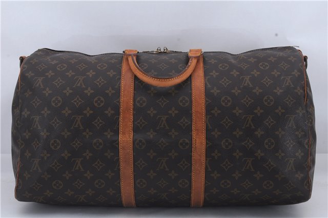 Auth Louis Vuitton Monogram Keepall Bandouliere 55 Boston Bag M41414 LV 4387D