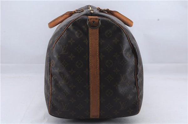 Auth Louis Vuitton Monogram Keepall Bandouliere 55 Boston Bag M41414 LV 4387D