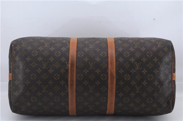 Auth Louis Vuitton Monogram Keepall Bandouliere 55 Boston Bag M41414 LV 4387D