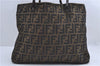 Authentic FENDI Zucca Shoulder Tote Bag Nylon Leather Brown 4390D