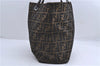 Authentic FENDI Zucca Shoulder Tote Bag Nylon Leather Brown 4390D