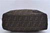 Authentic FENDI Zucca Shoulder Tote Bag Nylon Leather Brown 4390D