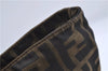 Authentic FENDI Zucca Shoulder Tote Bag Nylon Leather Brown 4390D