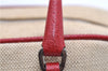 Authentic PRADA Canvas Leather Shoulder Hand Bag Purse Ivory Red 4391D