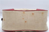 Authentic PRADA Canvas Leather Shoulder Hand Bag Purse Ivory Red 4391D