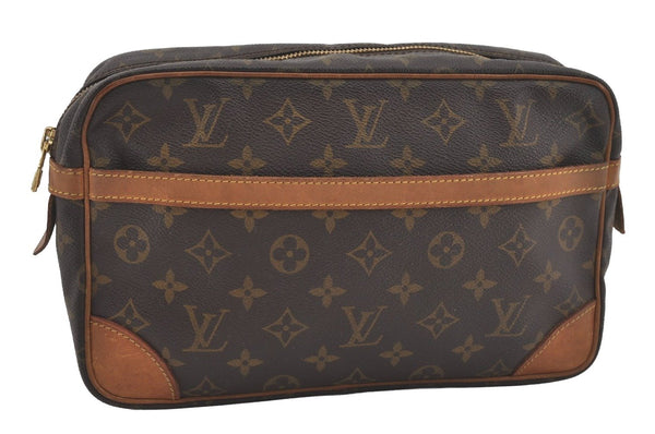 Authentic Louis Vuitton Monogram Compiegne 28 Clutch Hand Bag M51845 LV 4391I