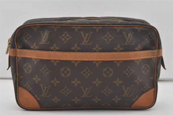 Authentic Louis Vuitton Monogram Compiegne 28 Clutch Hand Bag M51845 LV 4391I
