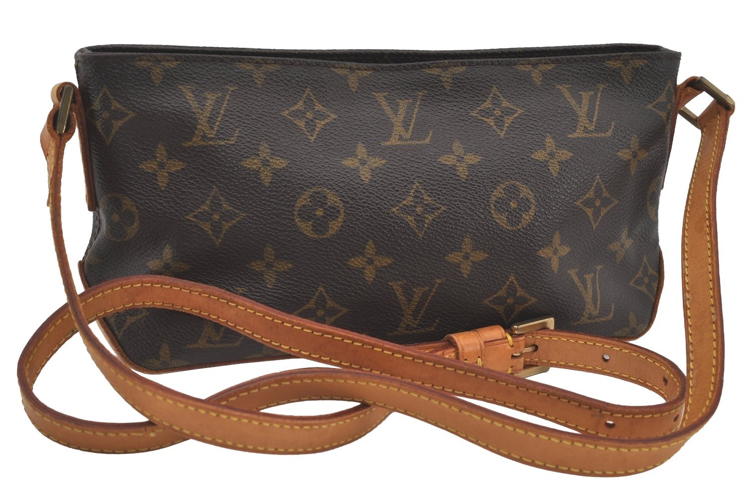 Authentic Louis Vuitton Monogram Trotteur Shoulder Cross Bag M51240 LV 4392I