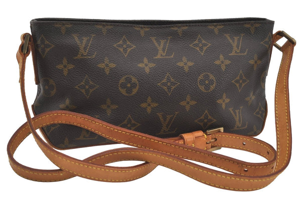 Authentic Louis Vuitton Monogram Trotteur Shoulder Cross Bag M51240 LV 4392I
