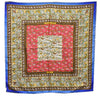 Authentic HERMES Carre 90 Scarf "CHASSE EN INDE" Silk Blue 4393D