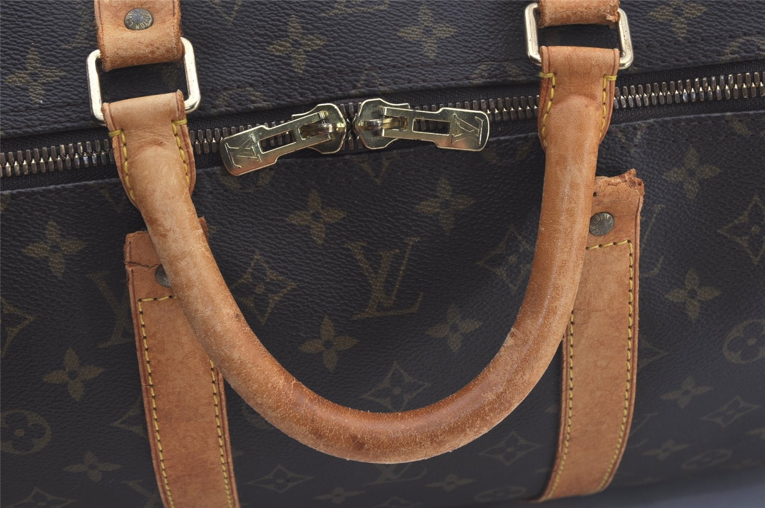 Authentic Louis Vuitton Monogram Keepall 55 Travel Boston Bag M41424 Junk 4398I