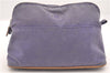 Authentic HERMES Bolide MM Pouch Canvas Leather Purple 4399C