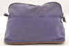 Authentic HERMES Bolide MM Pouch Canvas Leather Purple 4399C