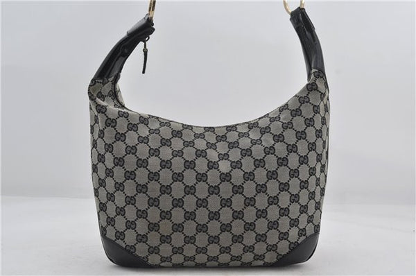 Authentic GUCCI Shoulder Hand Bag GG Canvas Enamel 0014157 Black 4401E