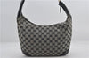 Authentic GUCCI Shoulder Hand Bag GG Canvas Enamel 0014157 Black 4401E