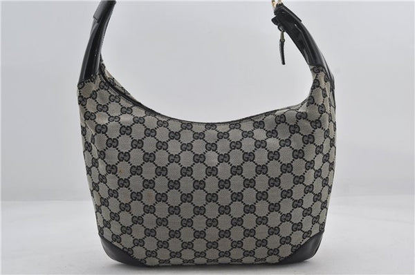 Authentic GUCCI Shoulder Hand Bag GG Canvas Enamel 0014157 Black 4401E