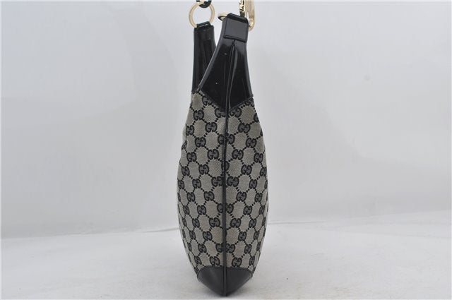 Authentic GUCCI Shoulder Hand Bag GG Canvas Enamel 0014157 Black 4401E