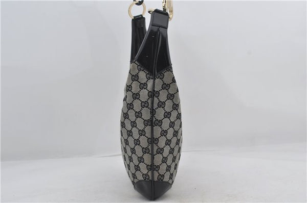 Authentic GUCCI Shoulder Hand Bag GG Canvas Enamel 0014157 Black 4401E