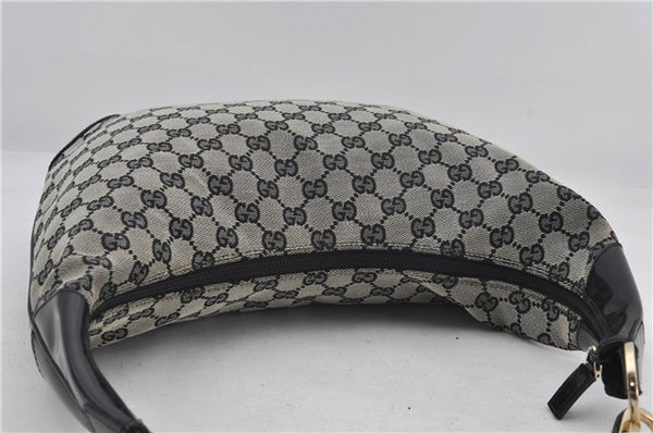Authentic GUCCI Shoulder Hand Bag GG Canvas Enamel 0014157 Black 4401E
