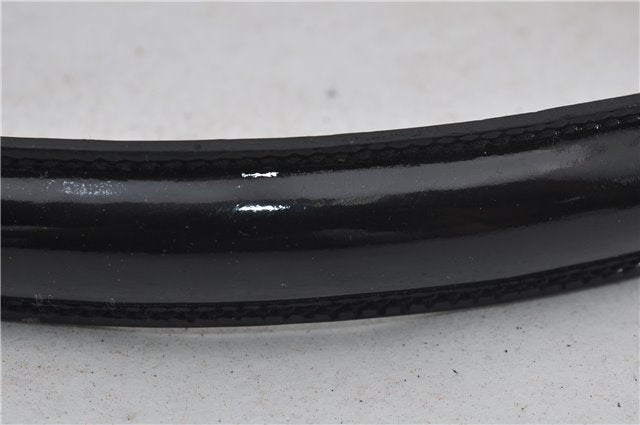 Authentic GUCCI Shoulder Hand Bag GG Canvas Enamel 0014157 Black 4401E