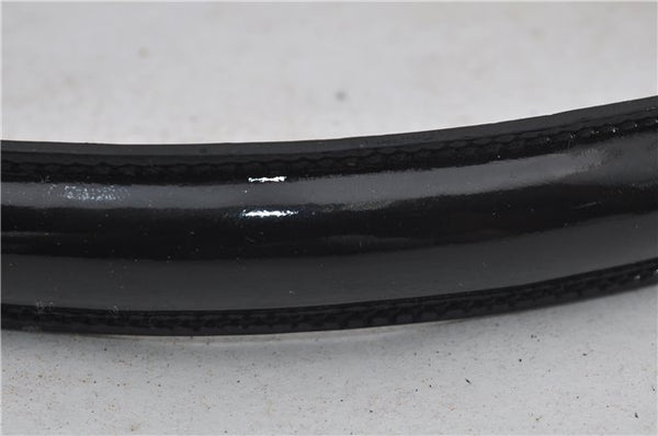 Authentic GUCCI Shoulder Hand Bag GG Canvas Enamel 0014157 Black 4401E