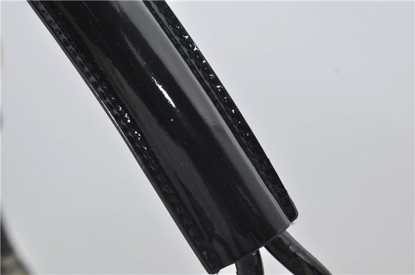 Authentic GUCCI Shoulder Hand Bag GG Canvas Enamel 0014157 Black 4401E