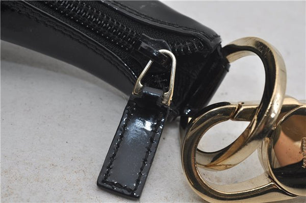 Authentic GUCCI Shoulder Hand Bag GG Canvas Enamel 0014157 Black 4401E