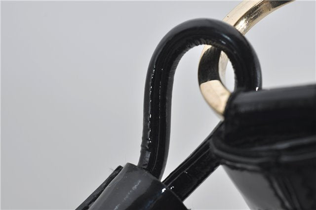 Authentic GUCCI Shoulder Hand Bag GG Canvas Enamel 0014157 Black 4401E