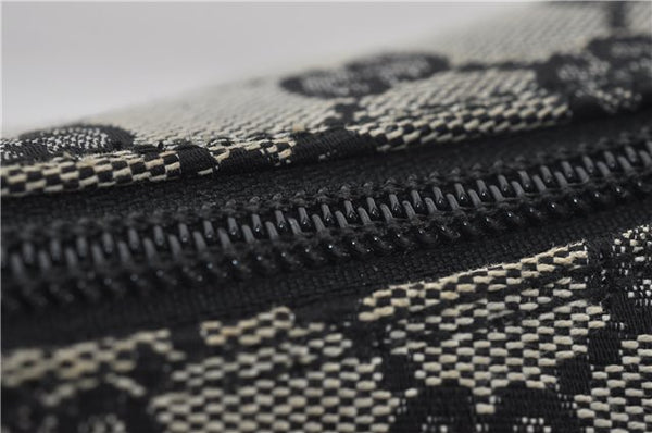 Authentic GUCCI Shoulder Hand Bag GG Canvas Enamel 0014157 Black 4401E