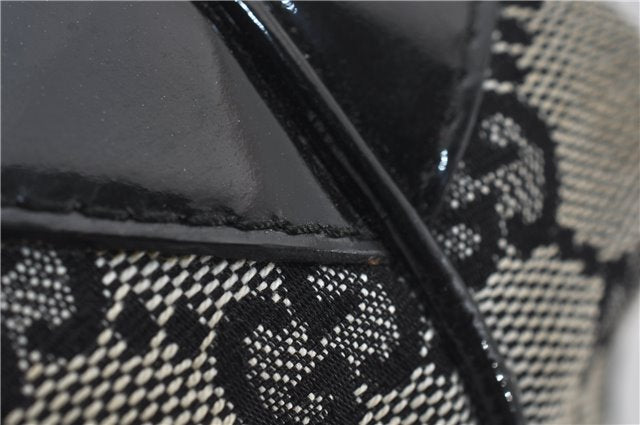 Authentic GUCCI Shoulder Hand Bag GG Canvas Enamel 0014157 Black 4401E