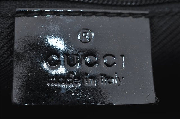 Authentic GUCCI Shoulder Hand Bag GG Canvas Enamel 0014157 Black 4401E