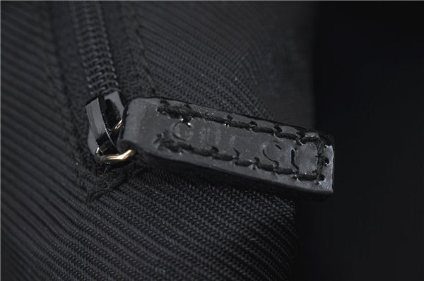 Authentic GUCCI Shoulder Hand Bag GG Canvas Enamel 0014157 Black 4401E