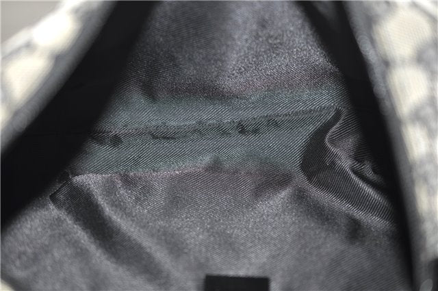 Authentic GUCCI Shoulder Hand Bag GG Canvas Enamel 0014157 Black 4401E