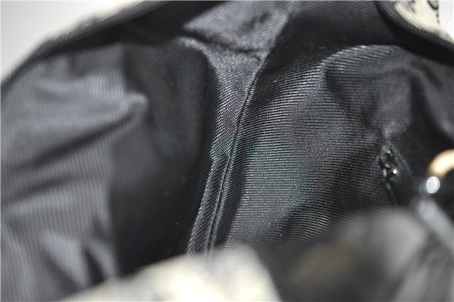 Authentic GUCCI Shoulder Hand Bag GG Canvas Enamel 0014157 Black 4401E