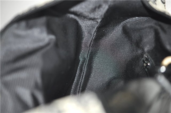 Authentic GUCCI Shoulder Hand Bag GG Canvas Enamel 0014157 Black 4401E