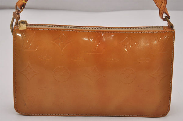 Authentic Louis Vuitton Vernis Lexington Hand Bag Pouch Orange M91010 LV 4402I