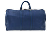 Authentic Louis Vuitton Epi Keepall 50 Boston Travel Bag Blue M42965 LV 4405I