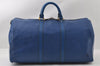 Authentic Louis Vuitton Epi Keepall 50 Boston Travel Bag Blue M42965 LV 4405I