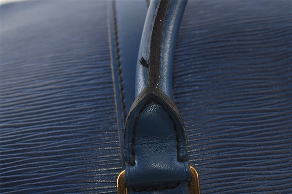 Authentic Louis Vuitton Epi Keepall 50 Boston Travel Bag Blue M42965 LV 4405I
