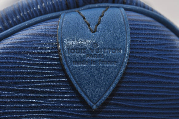 Authentic Louis Vuitton Epi Keepall 50 Boston Travel Bag Blue M42965 LV 4405I